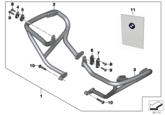 Goto diagram: BMW Classic Motorbike Model R 1200 GS (0A01, 0A11)( USA ), Category 77.14 ENGINE PROTECTION BAR :: Diagram: 77_0540