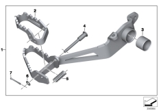 Goto diagram: BMW Classic Motorbike Model R 1200 GS Adve. (0A02, 0A12)( USA ), Category 77.25 Footbrake lever, adjustable :: Diagram: 77_0585