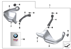 Goto diagram: BMW Classic Motorbike Model R 1200 GS (0A01, 0A11)( ECE ), Category 77.32 Set, hand protection :: Diagram: 77_0588