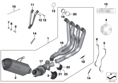 Goto diagram: BMW Classic Motorbike Model S 1000 R (0D02, 0D12)( ECE ), Category 77.11 HP titanium exhaust system :: Diagram: 77_0606
