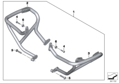 Goto diagram: BMW Classic Motorbike Model R 1200 GS (0A21)( BRA ), Category 77.14 ENGINE PROTECTION BAR :: Diagram: 77_0641