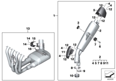 Goto diagram: BMW Classic Motorbike Model S 1000 RR 17 (0D80)( THA ), Category 77.11 Separate parts, HP titanium exh. system :: Diagram: 77_0974