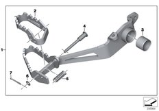 Goto diagram: BMW Classic Motorbike Model F 750 GS (0B28)( BRA ), Category 77.25 Footbrake lever, adjustable :: Diagram: 77_1022